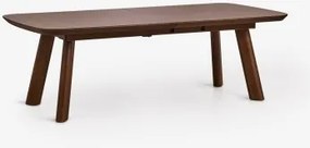Mesa De Jantar Retangular Extensível 240-300x110 Cm Em Mdf Teodic Castanho Nogal Oscuro - Sklum