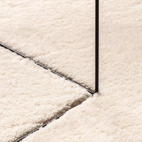 Tapete pelo curto macio e lavável HUARTE Ø 120 cm bege