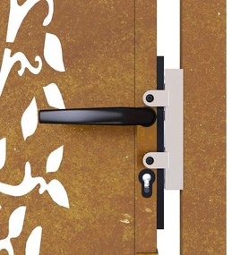Portão de jardim 105x205 cm aço corten design árvore
