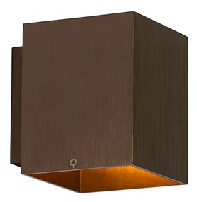 Candeeiro de parede moderno bronze escuro quadrado - Sola Moderno