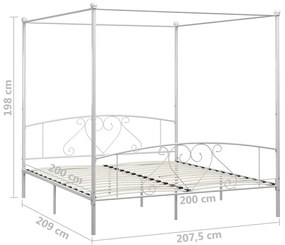 Estrutura de cama com dossel metal 200x200 cm branco