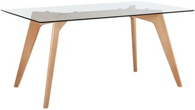 Mesa de jantar com tampo de vidro 160 x 90 cm HUDSON Beliani