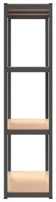 Estante 4 prateleiras 2 pcs derivados de madeira/aço antracite