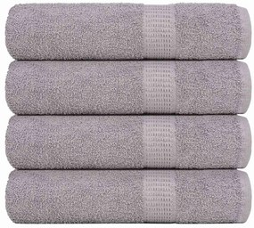 vidaXL Toalhas de mãos FROGN 4 pcs 50x100 cm 360 g/m² cinzento