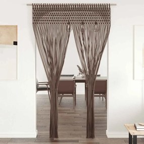vidaXL Cortina em macramé 140x240 cm algodão cinzento-acastanhado