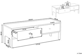 Móvel de TV castanho escuro CORINA Beliani