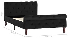 Estrutura de cama 100x200 cm veludo preto