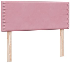 Cama com molas/colchão 120x220 cm veludo rosa
