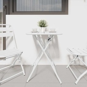Mesa de Jardim Dobrável Branca 55x55x73 cm Aço