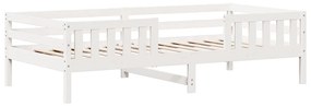 Cama sem colchão 90x190 cm madeira de pinho maciça branco