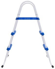 Escada para piscina 84 cm aço azul e branco