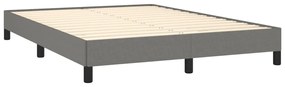 Estrutura de cama sem colchão 140x200 cm tecido cinzento-escuro