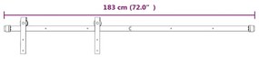 Kit de ferragens para porta deslizante 183 cm aço branco