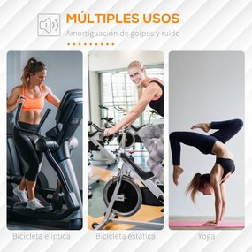 HOMCOM Tapete Protetor de Chão para Equipamentos Fitness 6mm Tapete Antiderrapante para Passadeiras e Bicicletas Estáticas para Casa Academia 180x90cm Preto
