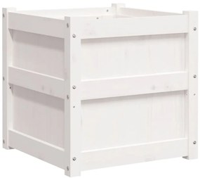 Vasos/floreiras de jardim 2 pcs madeira de pinho maciça branco