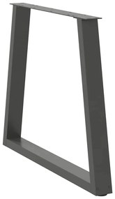Pés para mesa de jantar em V, 2 peças, antracite, 70x(72-73,3) cm, aço