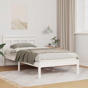 vidaXL Estrutura da Cama Branco 75 x 190 cm Madeira de Pinheiro Sólida