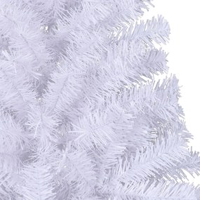 Meia árvore de Natal artificial com suporte 240 cm PVC branco