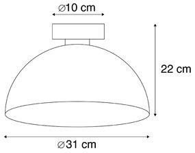 Candeeiro de tecto industrial castanho ferrugem 35 cm - Magna Classic Country / Rústico