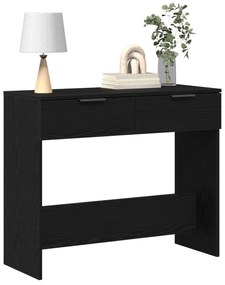 Mesa de Console vidaXL Preto Carvalho 90x36x75 cm Madeira de Engenhari