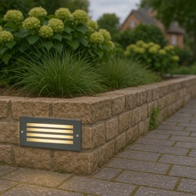 Conjunto de 4 focos embutidos modernos cinza escuro IP44 - Hurricane