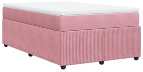 Cama boxspring com colchão 120x200 cm veludo rosa