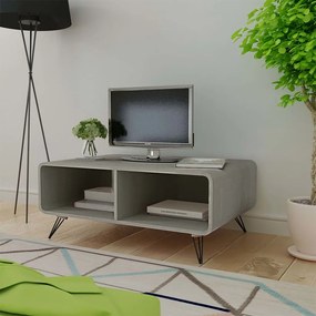 vidaXL Mesa de centro 90x55,5x38,5cm madeira paulownia maciça cinzento