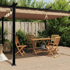 vidaXL Gazebo jardim c/ teto retrátil 3x6 m alumínio cinza-acastanhado
