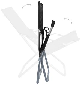 Cadeiras de praia dobráveis 2 pcs tecido preto