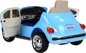 Carro elétrico para crianças volkswagen Carocha Classico 12V com pneus de borracha Azul