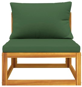 2 pcs conjunto de sofás de jardim c/ almofadões acácia maciça