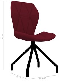 Cadeiras de jantar 2 pcs couro artificial vermelho