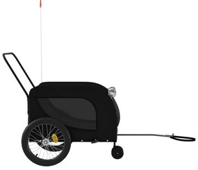 Reboque bicicleta p/ animais tecido oxford/ferro preto
