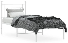 Estrutura de cama com cabeceira 80x200 cm metal branco