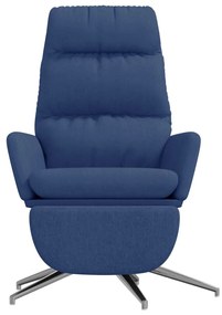 Cadeira de descanso com apoio de pés tecido azul