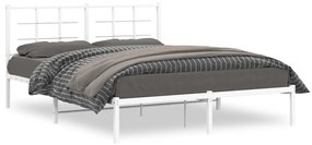 Estrutura de cama com cabeceira 150x200 cm metal branco