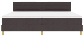 Cama Box Spring com Colchão Castanho Escuro 200x200 cm Tecido