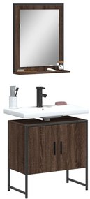 vidaXL 2 pcs conj. móveis de WC derivados madeira carvalho castanho