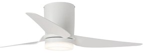 Ventilador de teto branco com LED incluído e comando remoto - Patty Moderno