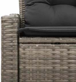 Sofá de Jardim 2 Lugares vidaXL com Armazenamento e Almofadas Cinza Ra