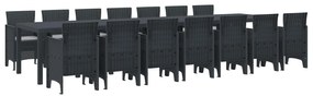 vidaXL Conjunto de Jantar para Jardim com Almofadas 15 pcs Antracite
