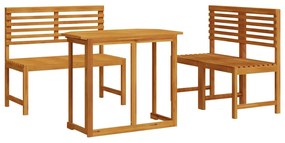Conjunto de Jantar de Jardim com 4 Peças em Madeira Maciça de Acácia