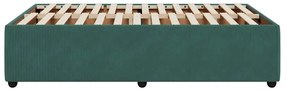 Estrutura de cama sem colchão 120x200 cm veludo verde-escuro