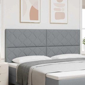 Cabeceira LED vidaXL Design de Blocos de Diamante Cinza Claro 200 cm Tecido