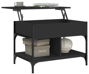 Mesa de centro 70x50x50 cm derivados de madeira/metal preto