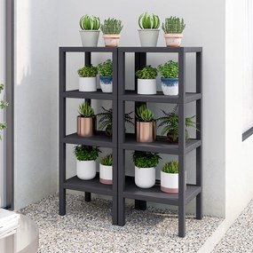 Estante de plástico cozinha com 4 níveis 38 x 32,5 x 99 cm, estante organizadora estreita e multifuncional, montagem sem ferramentas, para casa de ban