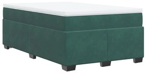 Cama boxspring com colchão 120x190 cm veludo verde-escuro