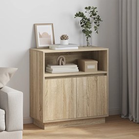 vidaXL Sideboard com LED Carvalho Sonoma 71x34,5x75 cm em Madeira Ingienirada