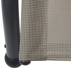 Espreguiçadeira dupla com toldo textilene cinzento-acastanhado