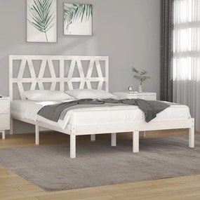 3103979 vidaXL Estrutura de cama 140x190 cm madeira de pinho maciça branco